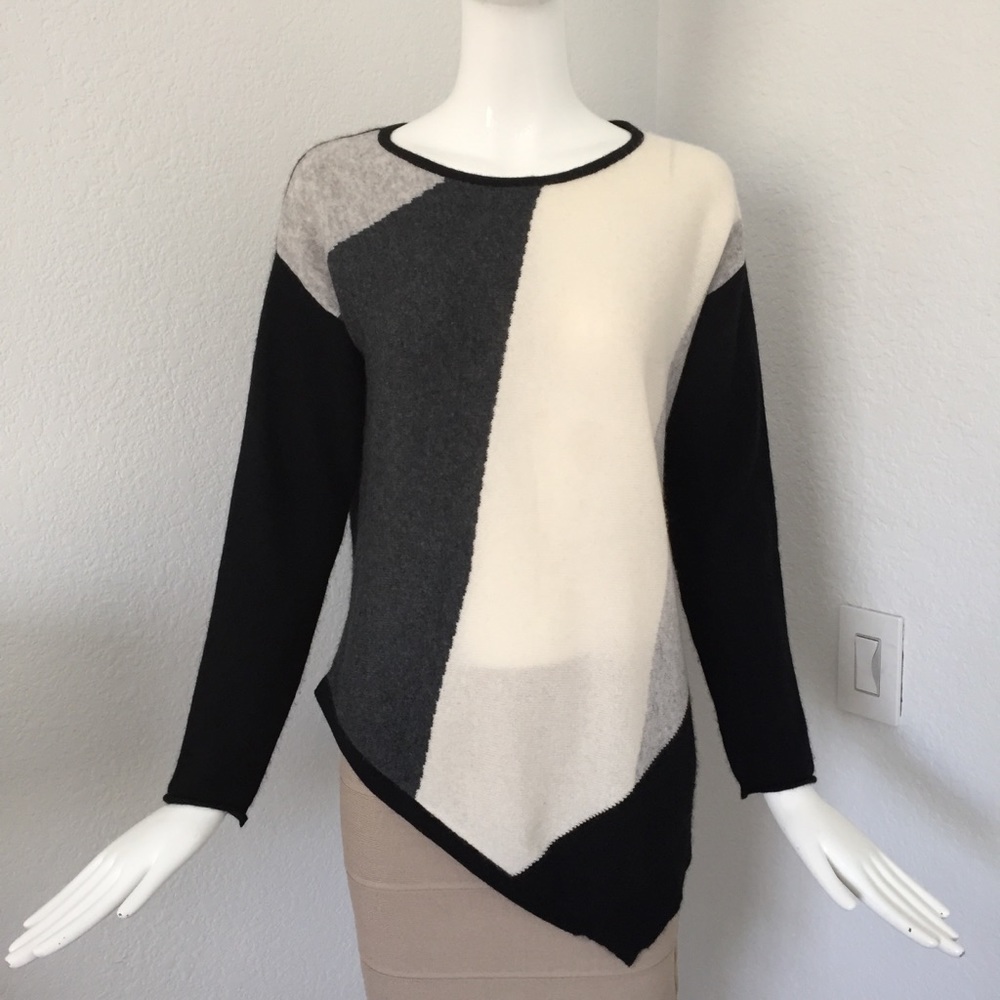 Charter club asymmetric color block Cashmere